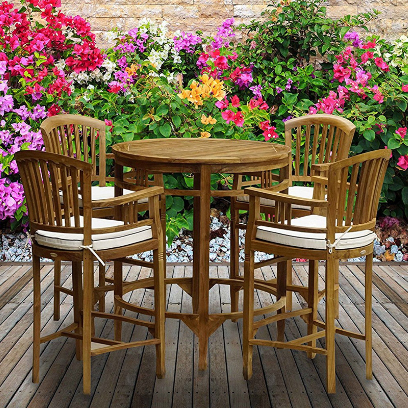 Outdoor Patio Dining Furniture Sale : Chic Teak Orleans Round Teak 5 ...