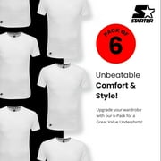 Starter Mens Crewneck Tees with Short Sleeves, 6-Pack