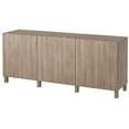 thumbnail image 1 of Ikea Storage combination with doors, Lappviken walnut effect light gray 2204.112923.1018, 1 of 1