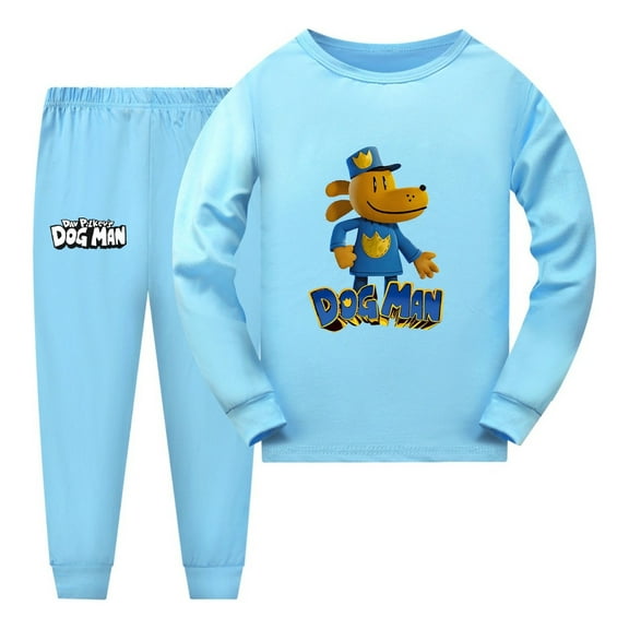 Dog Man 3D Close-Up Hero Pajamas Set – Animated Comic Sleepwear for Boys and Girls – Action Kids Loungewear
