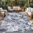 thumbnail image 2 of Palm Leaves Outdoor Rug for Patio/Deck/Porch, Non-Slip Large Area Rug 6 x 9 Ft, Spring Tropical Leaf Botanical Vintage Blue Indoor Outdoor Rugs Washable Area Rugs, Camping Rug Carpet Runner, 2 of 8