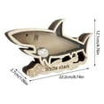 thumbnail image 4 of Wooden Shark Piggy Bank, 8.74 x 4.76 x 1.06 in, Vivid Shark Shape for Fun Kids Savings, Teaches Money Management in Bedroom or Study, 4 of 8