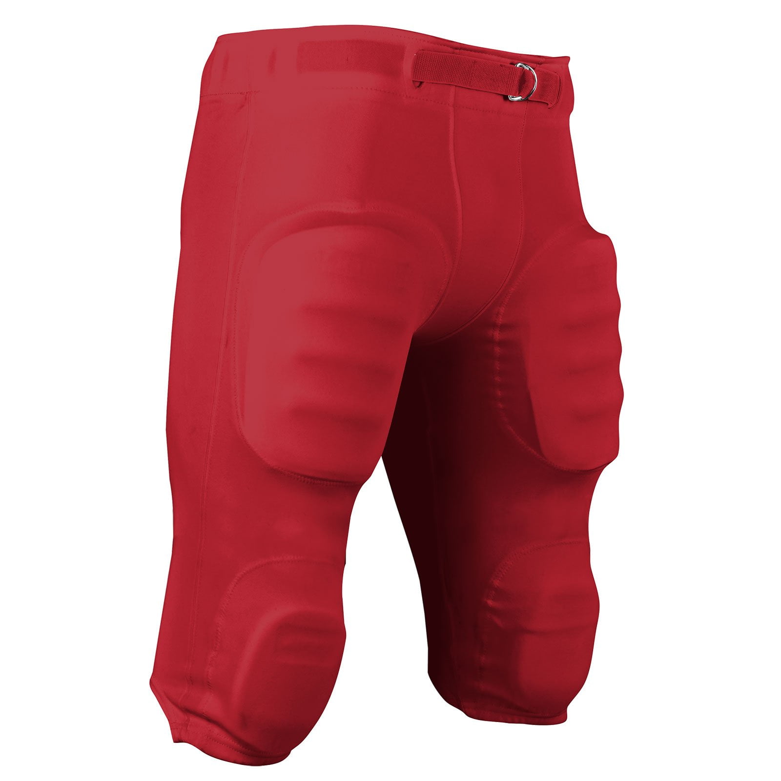 Martin New Adult Football Dazzle Game Pants w Integrated 7 Piece Pad Set Red 