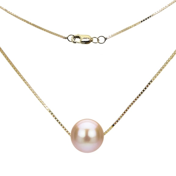 ADDURN 14kt Gold 9-10mm Freshwater Pearl/1.25mm Box Chain 17" Swivel Necklace