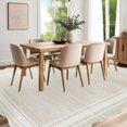 thumbnail image 3 of xianlin-Modern Scalloped Rug 4x6 Washable Rugs for Bedroom, Non-Slip Non-Shedding Soft Living Room Rug, Minimalist Scalloped Low-Pile Throw Carpet for Dining Room Home Office, Beige, 3 of 4