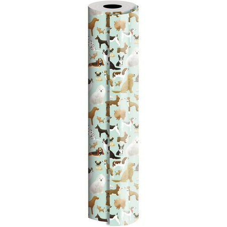 JAM Paper Industrial Size Bulk Wrapping Paper Rolls, Best in Show Dog