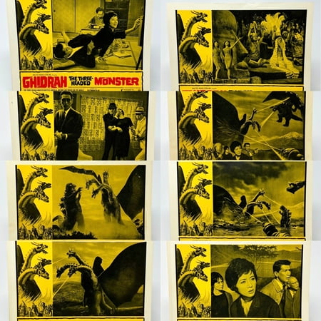 1965 Ghidrah The Three Headed Monsters Godzilla Mothra Rodan Movie Lobby Card