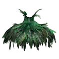 thumbnail image 4 of Pañuelo de plumas góticas para el hombro, disfraz para festivales, mujeres y hombres, carnavales. verde, 4 of 9