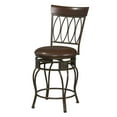 thumbnail image 4 of Linon Full Back Metal Counter Stool, 24" Seat Height, Matte Bronze Finish with Brown Fabric, 4 of 5