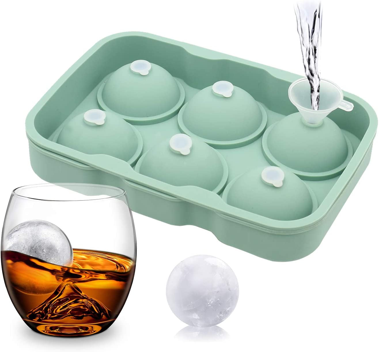 Silicone Round Ice Ball Maker for Whiskey Cocktails Chilled Drinks with