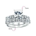 thumbnail image 4 of Bling Jewelry Womens 2CT Cut CZ Cubic Zirconia Solitaire Engagement Ring Set Baguette Accents .925 Sterling Silver, 4 of 5