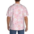 thumbnail image 3 of Sikiie Easter Cute Rabbit Men's Wrinkle Free Untucked Cuban Shirt Business Casual Button Down Shirts Short Sleeve ShirtXX-Large, 3 of 5