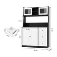 thumbnail image 4 of Home Kitchen Pantry Cabinet with Microwave Stand, Freestanding Kitchen Hutch Cabinet with Storage Drawers, Tall Food Pantry Storage Cabinet with Glass Doors for Dining Room, Living Room, 4 of 8