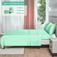 thumbnail image 4 of GTNSHUAI Luxury 100% Bamboo Cooling Bed Sheets Set, 4 Pieces Queen Sheets Hotel Luxury Silky Bed Sheets with 16" Deep Pocket, Sage Green, 4 of 7