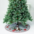 thumbnail image 2 of PBPBOX Holiday Christmas Tree Skirt in Grey with Embroidered Detail for Festive Display, 2 of 8
