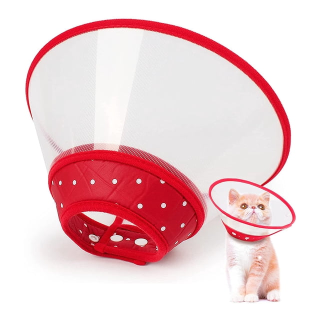 Cat Cone Dog Cone Collar Soft Dotted Recovery Collar After Surgery for Cats Kitten Puppy Small Dogs Pets Animals,Pet Supplies Protective Cover Protective Cover Grooming Cover Anti-Bite Ring