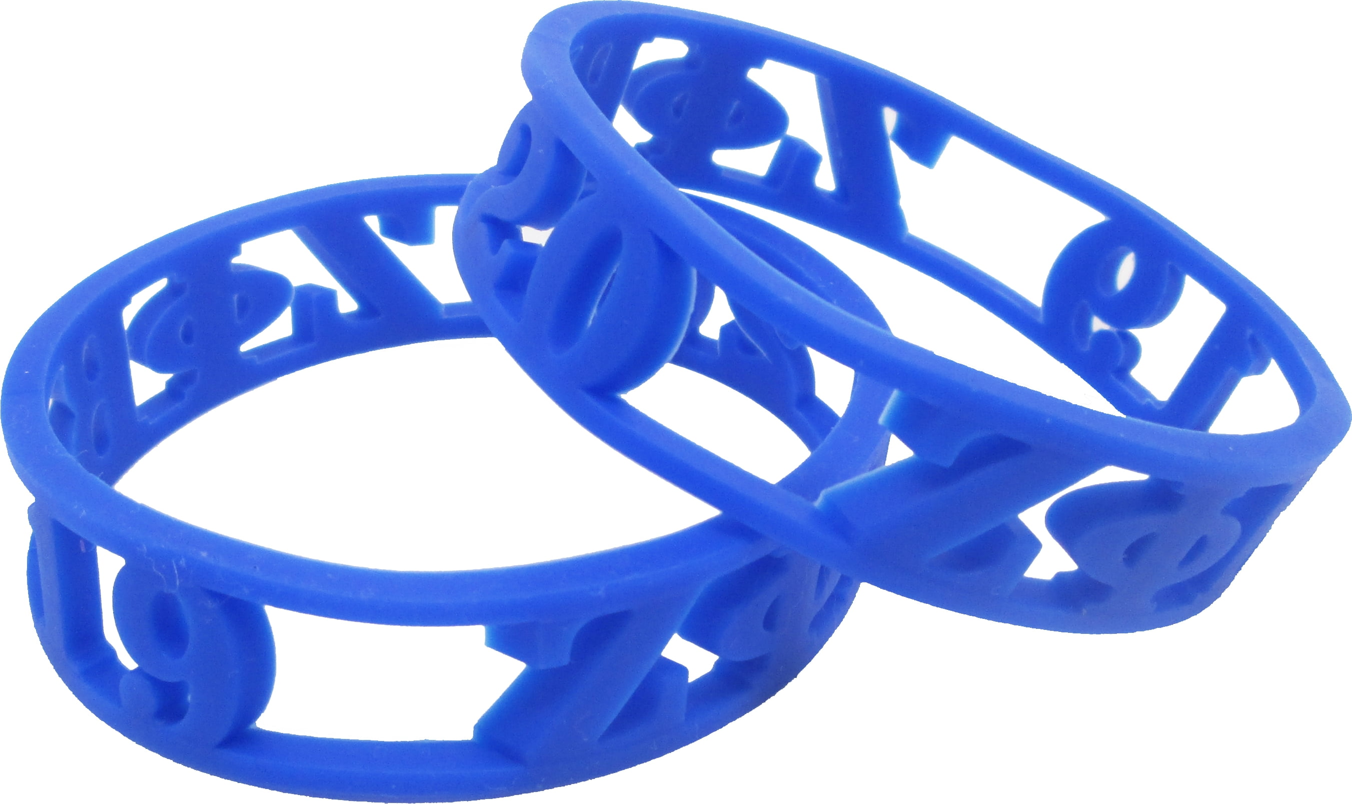 Cultural Exchange Zeta Phi Beta 3D Cut Out Silicone Bracelet Pack of 2 - Blue Cultural Exchange Zeta Phi Beta 3D Cut Out Silicone Bracelet Pack of 2 - Blue