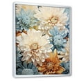 thumbnail image 2 of Designart "Elegance In White And Blue Mums III" Mums Floater Framed Canvas Wall Art, 2 of 5