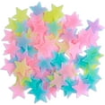 thumbnail image 1 of 100 piezas de plástico fluorescente noctilucente que brillan en la oscuridad, estrellas luminosas, 1 of 5