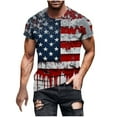 thumbnail image 2 of 4th of July T Shirts for Men American Flag T-Shirt Patriotic T Shirts Mens American Flag Shirt Men Print Fallow Round Neck T-Shirt Casual Fashion Short Sleeve Shirt, 2 of 5