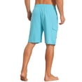 thumbnail image 3 of INSPIRE CHIC Outfit Men's Multiple Pockets Drawstring Waist Summer Board Shorts 30 Light Blue, 3 of 4