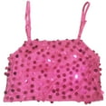 thumbnail image 4 of YUQIN Soft Tops Girls Sequin Tank Tops Sleeveless Adjustable Spaghetti Strap Crop Cami Top Carnival Sparkly Dance Blouse For Children Stylish Tee Shirts, 4 of 4