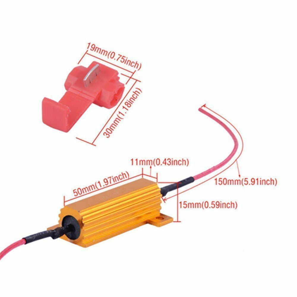 *2x 25W Resistors Turn Signal Blinkers Fog Lights Scotch locks indicator brake 