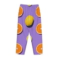 thumbnail image 5 of Disketp Yellow Lemon And Orange Print Women'S Comfy Pajama Pants Casual Drawstring Palazzo Lounge Wide Leg Pants, 5 of 9