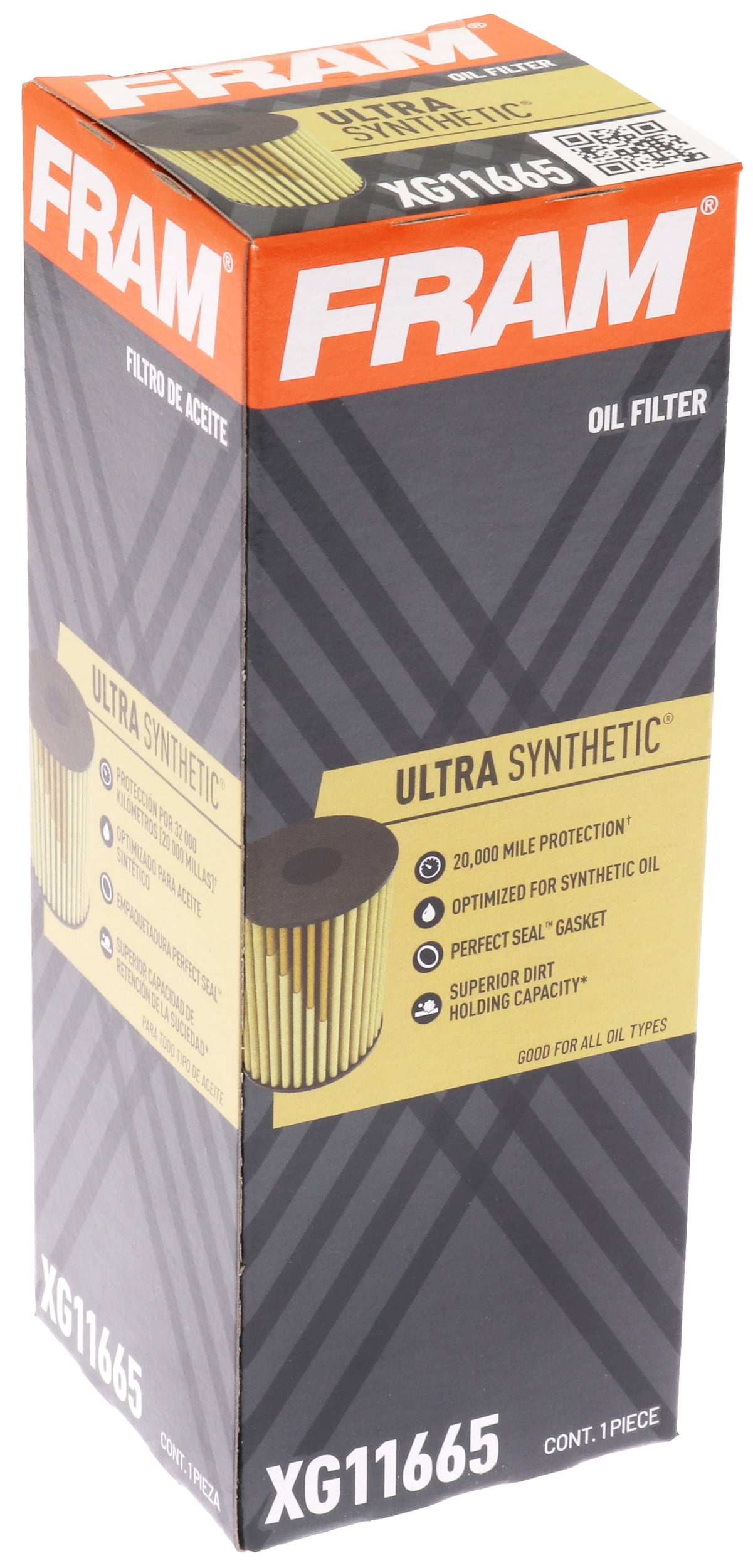 FRAM Ultra Synthetic Oil Filter, XG11665, 20K mile Replacement Filter for Select Vehicles