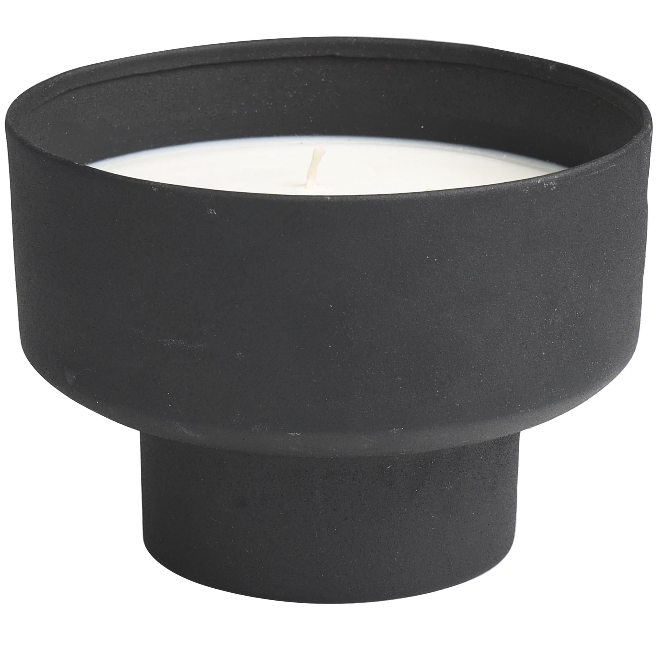 DecMode Black Metal Campfire Scented Matte 50 oz 3 Wick Candle with White Wax
