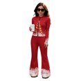 thumbnail image 4 of WhouRiu Girls Christmas Graphic Outfit Sets Fall Winter Long Sleeve Zip Up Jacket Flared Pants Clothes Set 4-14 Years, 4 of 6