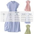 thumbnail image 4 of YuXingFu Womens 100% Cotton Dresses Maxi Crew Neck Plus Size Womens Dress Short Sleeve Solid Color Long Casual Summer Pink M, 4 of 7