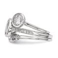 thumbnail image 3 of Sterling Silver Rhodium-Plated Cz 3-Ring Set (Size 7) Made In China qr6630-7, 3 of 5