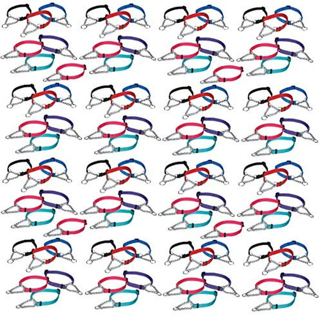 100 Chain Martingale Dog Collar Bulk Shelter Rescue Vet Assorted Color Pick Size (Medium - 14 to 20 inch)