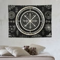 thumbnail image 4 of ONETECH  Nordic Vikings Tapestry, Soft Flannel, Vegvsir Symbol Amulet Celtic Rune Scandinavian Aesthetic Mythology Tapestry Wall Hanging for Bedroom Living Room Decor, 4 of 7