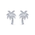 thumbnail image 2 of Bling Jewelry Womens Nautical Hawaiian CZ Stud Earrings with Palm Tree Design in Sterling Silver, 2 of 5