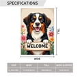 thumbnail image 2 of Welcome Garden Flag Double Sided Polyester Decorative Yard Banner with Adorable Bernese Mountain Dog Holding Welcome Sign and Flowers Design 12.5x18 Inch for Outdoor Lawn Patio Decor#28501, 2 of 6