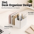 thumbnail image 4 of NUSIGN 2-in-1 Desk Organizer with Pen Holder, Desktop Storage Organizer for Pens, Notebooks, Sticky Notes and Office Supplies,White, 4 of 7