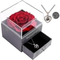 thumbnail image 2 of Preserved Real Rose With Love You Necklace In 100 Languages Gift Set, 2 of 3