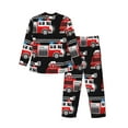 thumbnail image 2 of Kll Fire And Rescue Truck Sleepwear Mens Flannel Pajamas,Long Cotton Pj Set, 2 of 9