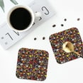 thumbnail image 5 of Pofeuu Spring And Summer Flowers Print Leather Coasters Set of 6, Round Cups Mugs Mat Pad for Home Kitchen Heat Resistant Drink Coasters,Square, 5 of 7