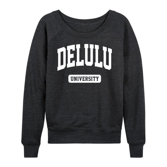 Instant Message - Delulu University - Women's Lightweight French Terry Long Sleeve Shirt