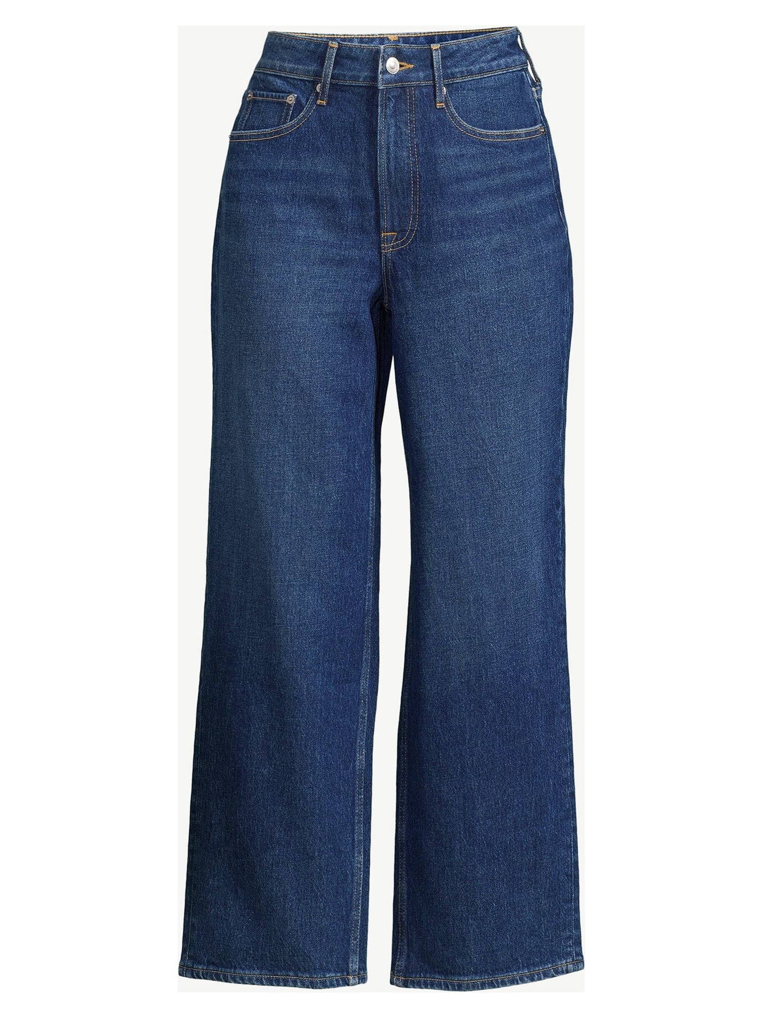 Free Assembly Women's Cropped Wide High Rise Straight Jeans