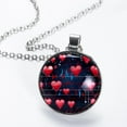 thumbnail image 2 of Electrocardiogram Circular Glass Pendant Necklace - Women's Statement Necklaces, 2 of 5