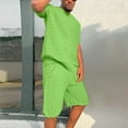 thumbnail image 5 of Men's Summer Suit Fashion Loose Men 2 Pieces Outfit Summer Hippie Shirt And Short Set, 5 of 7