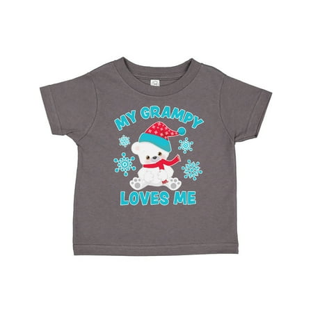 

Inktastic Polar Bear My Grampy Loves Me in Santa Hat with Snowflakes Gift Toddler Boy or Toddler Girl T-Shirt