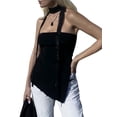 thumbnail image 1 of xiaxaixu Women Tube Top, Strapless Backless Irregular Slit Solid Summer Ladies Vest for Club Party, 1 of 6