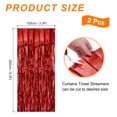 thumbnail image 2 of Uxcell 2 Pcs Rideau de Fond en Feuille Rouge, Rideau à Franges en Feuille de Guirlande 3.3 Pieds x 8.2 Pieds, 2 of 6