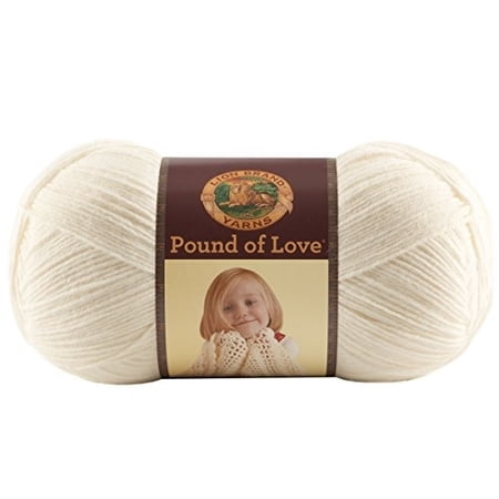 Lion Brand Pound Of Love - Matassa Di Filato Premium 100% Acrilico, Peso Medio, Colore Bianco Vintage Antique White, 1020 Yard - 6