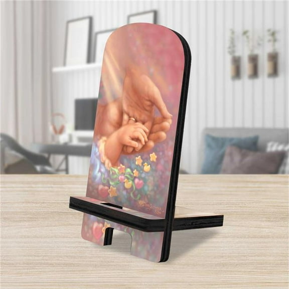 6 x 3 x 3 in. Little Miracle Cell Phone Stand Family Decor with Wood Mobile Holder Organizer